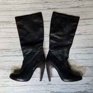 Beat up leather boots